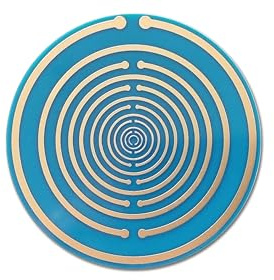 Disco Lakhovsky H9 y espiral doble, disco 10 cm antena MWO Tesla, emisor de ondas escalares chapado en oro - aumento campo vital - helicóptero