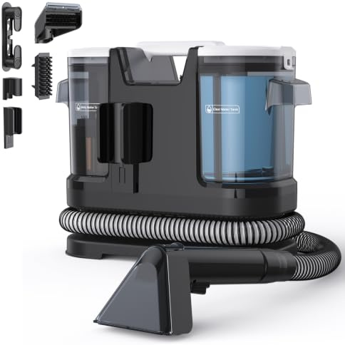 Lubluelu Polsterreiniger Gerät, 600 W, 22 kPa, mit Selbstreinigung | Upgrade Nasssauger Waschsauger mit langem Schlauch, großen Wassertanks und leichtem Design für Teppiche, Sofas und Autos.