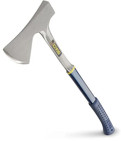 ESTWING Camper's Axe - 26 Wood Splitting Tool with All Steel Construction & Shock Reduction Grip - E45A
