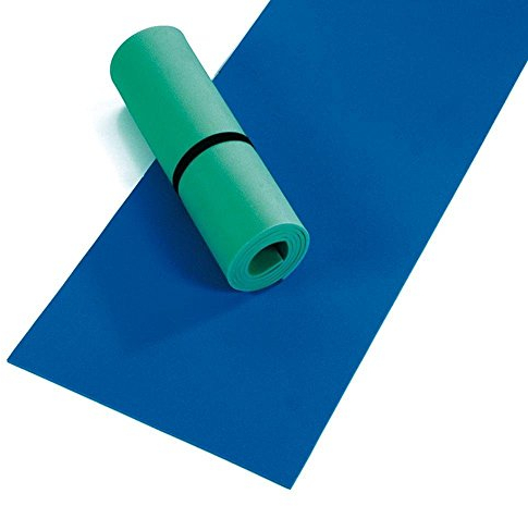 10er Packung Happy People Matte PE-Liegematte gerollt Circa 180 x 50 x 07 cm, 78055 (10 Stück, blau/grün)