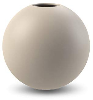 Cooee Design Ball-Vase aus Porzellan in der Farbe Sand Handgefertigt, Maße: 30cm x 30cm x 29cm, HI-028-06-SA