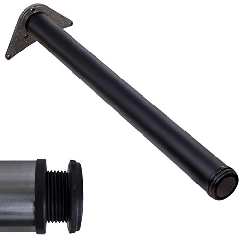Stahlia 1x Tischfuß Ø60 mm SCHWARZ MATT Tischbein Möbelfuß |Höhe : 710 mm | höhenverstellbar + 30 mm|inkl. Befestigungsmaterial