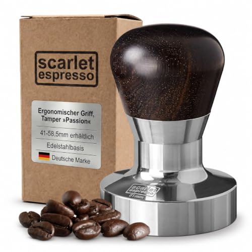 scarlet espresso | Tamper »Passion« für Barista; mit ergonomischem PVC- oder Edelholzgriff nach Wahl und Präzisions-Edelstahlbasis (51 mm)