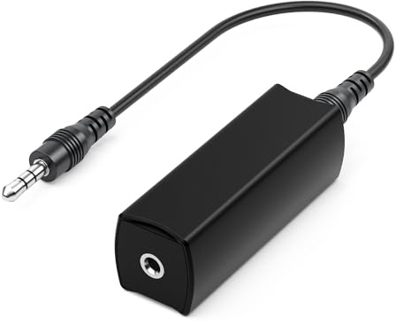 DriverGenius HumShield Series | Ground Loop Noise Isolator 3.5mm AUX - Hum & Buzz Noise Eliminator for Car Audio, Home Hi-Fi & Desktop Speakers (Passive TRS, F/F)