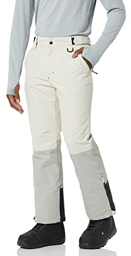 Amazon Essentials Pantalon de Snowboard Isotherme résistant à l'eau pour Homme - Couleurs contrastées Gris Pierre - Taille L