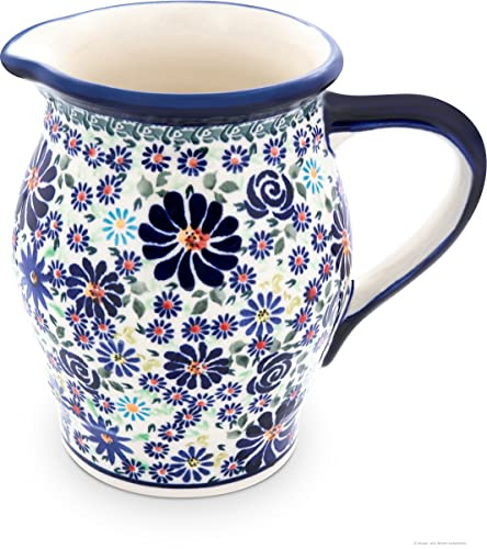 Original Bunzlauer Keramik Krug/Kanne, 1,4 Liter, Ø 18,3 cm, H 17,5 cm, Dekor DU126