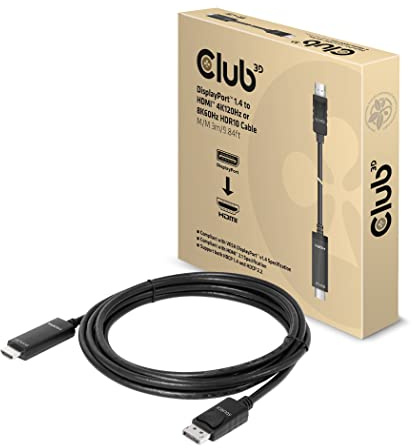Club 3D DisplayPort 1.4 to HDMI 4K144Hz or 8K60Hz HDR10 cable 3m Kabel Digital/Display/Video 3 m