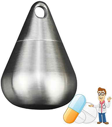 Pillendose Schlüsselanhänger aus Edelstahl, Klein Pillenbehälter Wasserdicht Täglich Reise Pillenbox, Outdoor Survival EDC Pillenkapsel, Tragbar Tablettenbox Camping Pillenetui