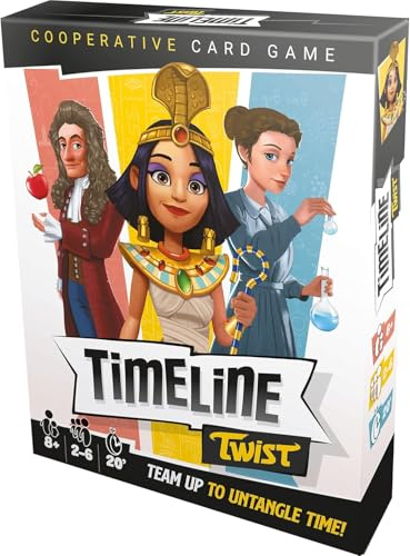 Zygomatic Timeline Twist Jeu de cartes – Testez vos connaissances chronologiques ! Jeu de questionnaires coopératif, jeu familial amusant pour enfants et adultes - Version Anglaise