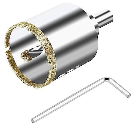 ASNOMY Scie Cloche Diamantée 40 mm avec Foret Guidage de Centrage, Scie Cloche Carrelage avec revêtement diamant, Foret trépan Diamant pour verre, carrelage, céramique, marbre, granit