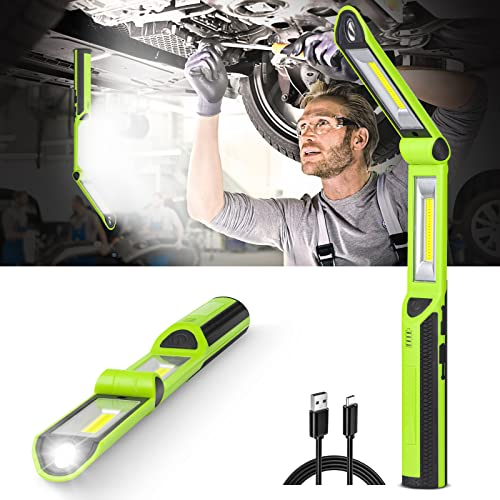 Arbeitsleuchte, ‎CT CAPETRONIX Wiederaufladbare LED-Arbeitsleuchte 1500 Lumen, tragbare Taschenlampe 180° drehbar 3 Modi, mit 3 Magnetsockel und Haken Mechaniker Licht, für unter der Haube/Notfall
