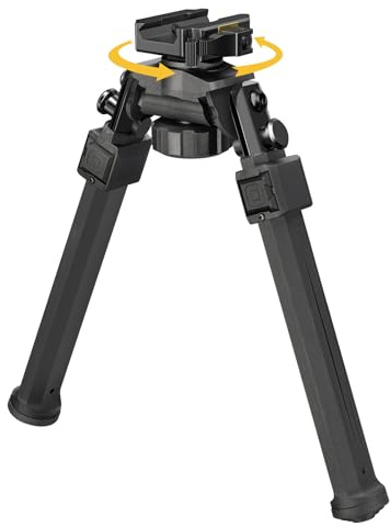 CVLIFE Quick Release Rifle Bipod Picatinny Bipod for Rifles 360 Degrees Swivel and Tiltable Head Adjustable Height and Foldable Legs for Shooting and Hunting Black
