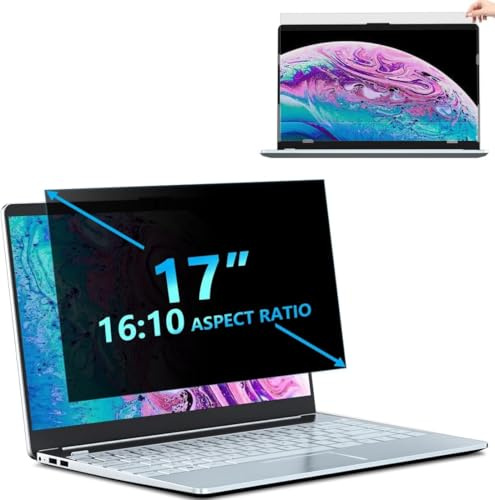 STARY Sichtschutzfolie laptop 17 Zoll16:10 Blickschutzfilter,Anti-Blaulicht | Anti-Glare, abnehmbare laptop 17 Zoll 16:10 Blickschutzfolie für Hp/Dell/Acer/Lenovo/ThinkPad/Asus