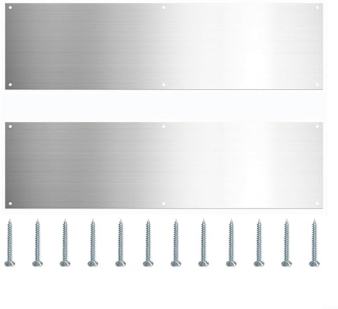 Tür-Kick-Platten-Set, Edelstahlplatte, Außentür-Trittplatte, Metall-Türverkleidungen für Innen- und Außentüranwendungen