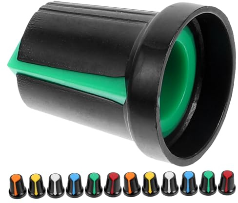 Gitarrenknöpfe für Potentiometer und E-gitarre, Kunststoff | Innendurchmesser 6mm, Rot Gelb Weiß Grün Blau Orange, Leicht zu Montieren, 60 Stück