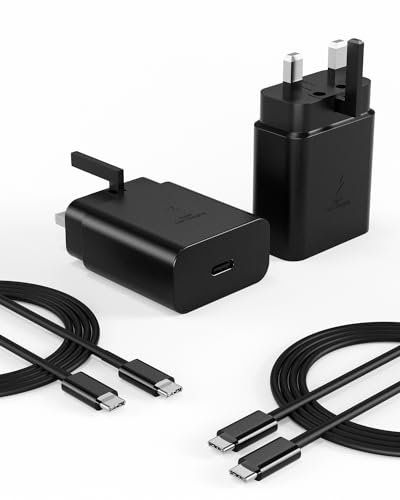 Super Fast Charger USB C, 2 Pack 45W Fast Charger Plug for Samsung Fast Charger and Cable for Samsung Galaxy S25 Ultra/S25+/S25/S24 Ultra/S24/S24+/S23 Ultra/S23/S22 Ultra/S22/S21 Ultra/S20/Note 20