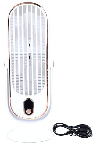 Tnfeeon Tisch-Turmventilator, Tragbarer Elektrischer USB-Lüfter mit 5 Geschwindigkeiten, Bürstenlosem Motor, Standventilatoren für das Home-Office Im Auto (WHITE)