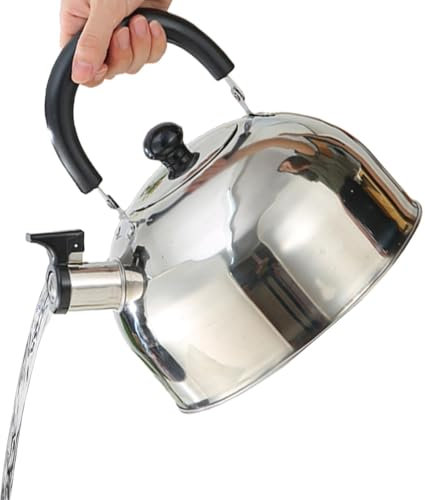 Zuasdvnk Bouilloire de camping pour faire bouillir de l'eau, théière sifflante portable, bouilloire de camping – Bouilloire sifflante polyvalente pour la maison, le camping, la pêche