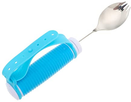minkissy 2stücke Anti-shake Löffel Für Senioren Ergonomischer Esslöffel Für Behinderte Rutschfeste Und Drehbare Hilfe Für Sicheres Zu Hause Blau