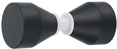 Mooche SUS304 Edelstahl Dusche Glastür Griff, Türknauf Haustür | Solide SUS304 Edelstahl, 3cm, Knopf Runde Back-to-Back, Matt Schwarz