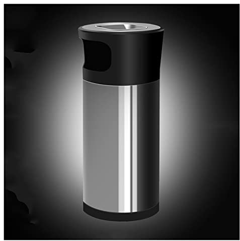 BODHIS Cenicero para Exteriores Cubo de Basura para Exteriores Cubo de Basura Vertical Cuadrado de 15 l/20 l/25 l/30 l Cubo de Basura Comercial de Acero Inoxidable Cubo de Basura con cenicero