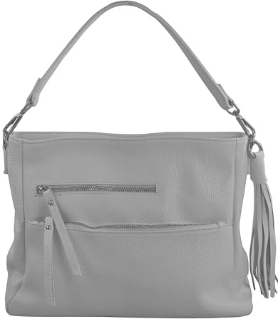 modamoda de T262 Damen Leder Handtasche Schultertasche, handmade in Italy