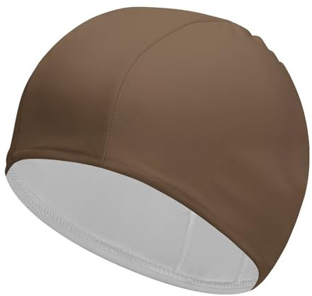 Waterproof Comfy Bathing Cap, High Elasticity Swimming Cap Keeps Hair Clean Breathable Fit Both Long Hair Short Hair Brown