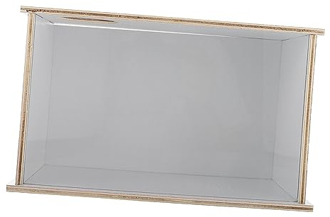 HANABASS Transparente Sandbadewanne Aus Acryl Mit Holzdeckel Quadratisches Hamster Und Chinchillabad 25,2x15,2x14,5cm Für Kleintierpflege Und Beobachtung