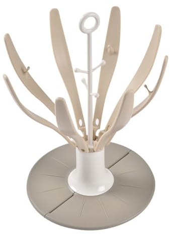 BÉABA, Escurridor de Biberones Árbol Flower, Plegable, 8 Biberones y Accesorios, Compacto, Portátil, Arcilla