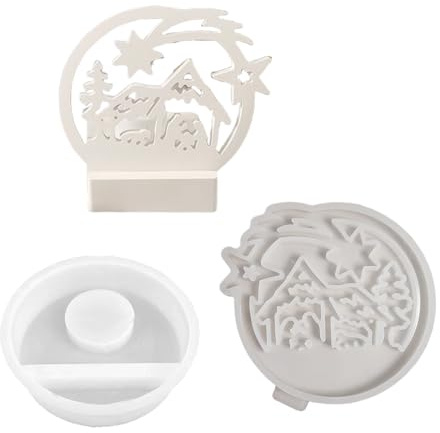 2 stampi in silicone per presepe religiose in resina epossidica