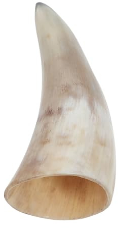 iplusmile Boccale Fatto di Corno Vichingo Medievale Unico, Corno per Bere Design Artigianale e Funzionale, come Oggetto Decorativo e Prop Fotografico Cosplay