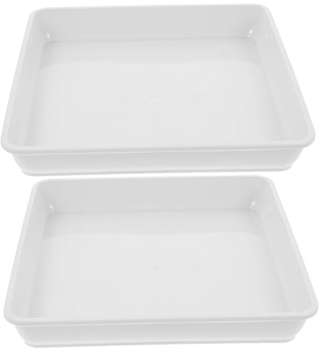 Gadpiparty Sottovasi Quadrati 2pezzi Plastico, Base per Vasi Piante, Bianco | Trays For Pots, Vassoio Sottopiante, Protegge le Superfici e Riduce L'acqua in Eccesso