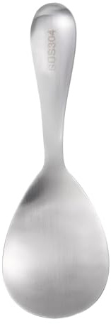 QUARKZMAN Paletta Per Riso In Acciaio Inossidabile Cucchiao Per Riso Antiaderente Cucchiaio Da Portata Per Riso In Metallo Utensili Da Cucina Spatola Per Riso Per Casa Ristorante Argento