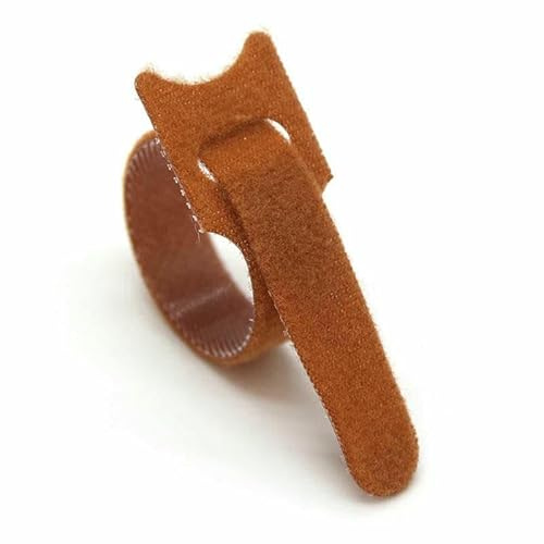 Fascette fermacavi riutilizzabili da 250 mm, nastro a strappo, fascette fermacavi, gestione cavi, organizer per cavi regolabile fai da te, marrone, 250 mm x 10 pezzi