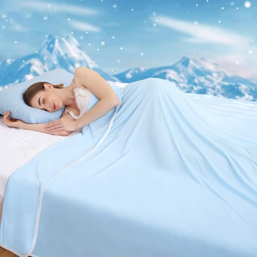 NHOWIN Kühldecke 150x200cm, Doppelseitige Kühlende Decke Für Heiße Schläfer & Nachtschweiß Entwickelt, Leichte Sommerdecke Sofortige Kühlwirkung, Kühldecke Bett Reisedecke für Bett, Couch, Reise
