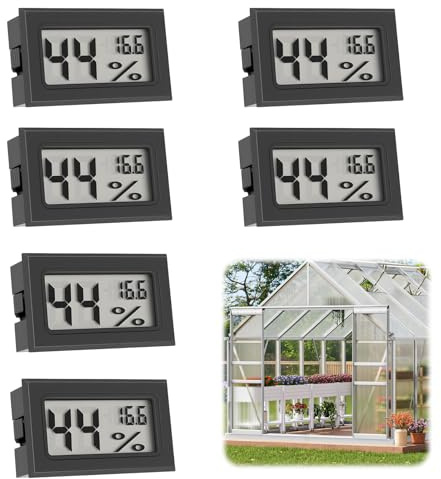 6PCS Indoor Digital Hygrometer Thermometer Temperature Gauge with Large LCD Display Mini Digital Thermometer Humidity for Home Office Greenhouse Baby Room - Thermometer Room Temperature & Hydrometer