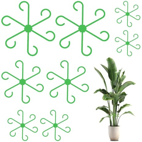 YIPFEN Set di 8 supporti per piante, adatti per fiori, rose, filodendri e piante rampicanti, supporti per piante, per uso interno ed esterno