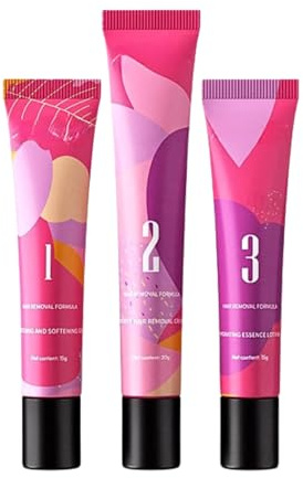 Facial Hair Removal Cream Trio Set for Women,Hair Removal Cream Kit with Soothing Gel,Cream & Lotion,Gentle Depilatory Creams for Upper Lip, Chin & Face,Fast-Acting, Safe for All Skin Types