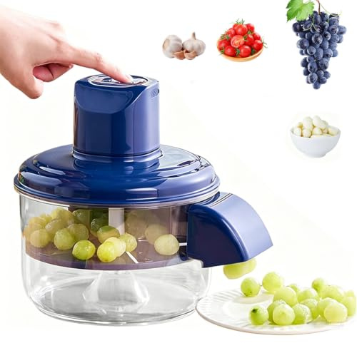 Éplucheur de Raisin,Machine Automatique D'épluchage Chargement USB (Bleu) | Outil D'élimination de la Peau de Fruits pour Cerises,Tomates,1300RPM,1300mAh