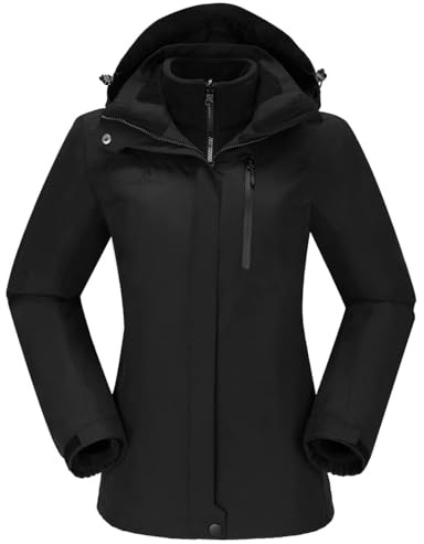 CAMEL CROWN Women's Waterproof Ski Jacket 3 in 39 Winter Coat Windbreaker Snowboard Jackets for Rain Snow Outdoor Hiking