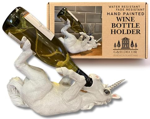 38cm Unicorn Wine Bottle Holder | Unicorn Figurine | Wine Gifts for Women | Adorable Unicorns for Adults Women | Resin Unicorn Gift | Hand Painted Unicorn Gifts for Adults | Unicorn Figure Wine Guzzler