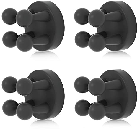 XoYoZo 4 pcs Silicone Toothbrush Holder Multi-Function Hook Waterproof self Adhesive Single Toothbrush Hook Plug Holder for Wall for Hanging Bathroom Kitchen Living Room Office
