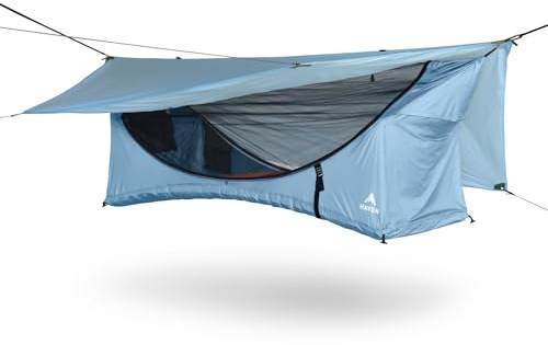 Haven Tent XL Hängemattenzelt – wasserdichtes Zelt und Hängematte für Camping mit Moskitonetz – inklusive Isolierkissen und Moskitonetz – 203,2 x 76,2 cm (Himmelblau)