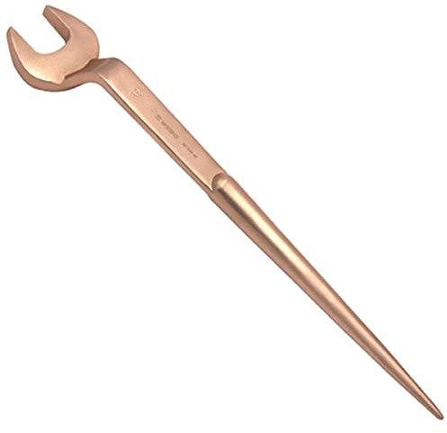 WeDo Llave de boca fija con offset, extremo abierto, no brillante, cobre berilio, llave inglesa con lápiz 60 grados, ángulo abierto 24 mm, longitud 370 mm, llave inglesa