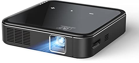 Mini Beamer, Akiyo Z9 DLP Kurzdistanz Beamer mit Eingebautem Akku und Outdoor-Fähigkeit, 100' Wiedergabezeit, Unterstützung von Full HD 1080P, ±40° Trapezkorrektur, Kompatibel mit Laptop,TV-Stick