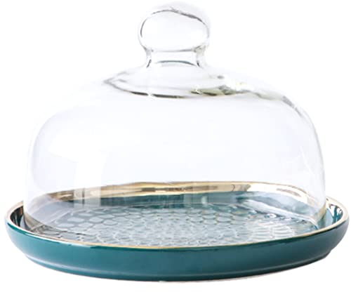 BESTonZON Kuchenblech Mit Kuppel Tortenständer Tortenplatte Servierplatte Klare Kuppel Lebensmittelteller Deckel Käseplatte Für Gebäck