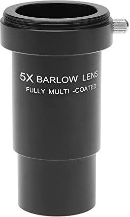 SG Store 5X Barlow Lens 1.25 Inch Fully Metal Multi-Coated with M42 Thread and FMC Green Film Aluminum Alloy for Astronomy Telescope Eyepiece