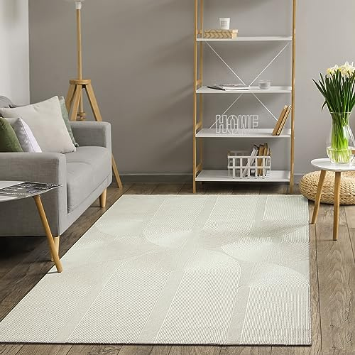 Mia's Teppiche Thing - Alfombra de diseño sostenible y respetuosa con el Medio Ambiente, Suave y fácil de Limpiar, Efecto 3D, Lavable, Pelo 100% poliéster Reciclado.