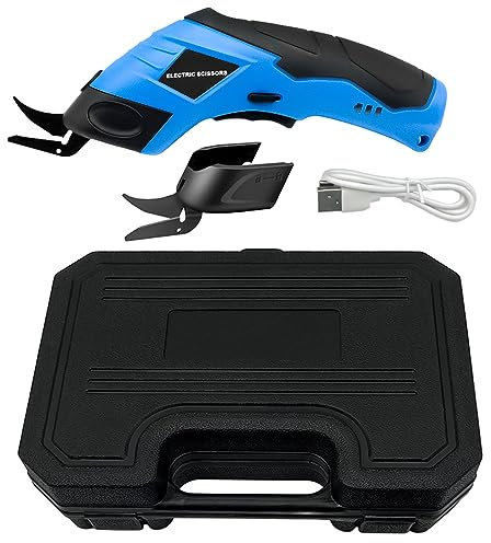 Cordless Scissors, Weytoll Electric Scissors Wireless Cutter, Electric Fabric Scissors, Box & 2 PCS Blades, Electric Cloth Cutter Fabric Cutting Machine, Paperboard Leather Rug Plastics Trimmer