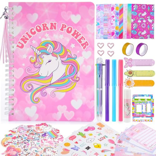 Anginne Geschenke für Mädchen, Scrapbook Zubehör Gästebuch Geburtstag Weihnachtssticker Sticker Kinder Aufkleber Selbst Gestalten Einhorn Spielzeug Einhorn Sticker Geschenk Mädchen 4 5 6 7-10 Jahre